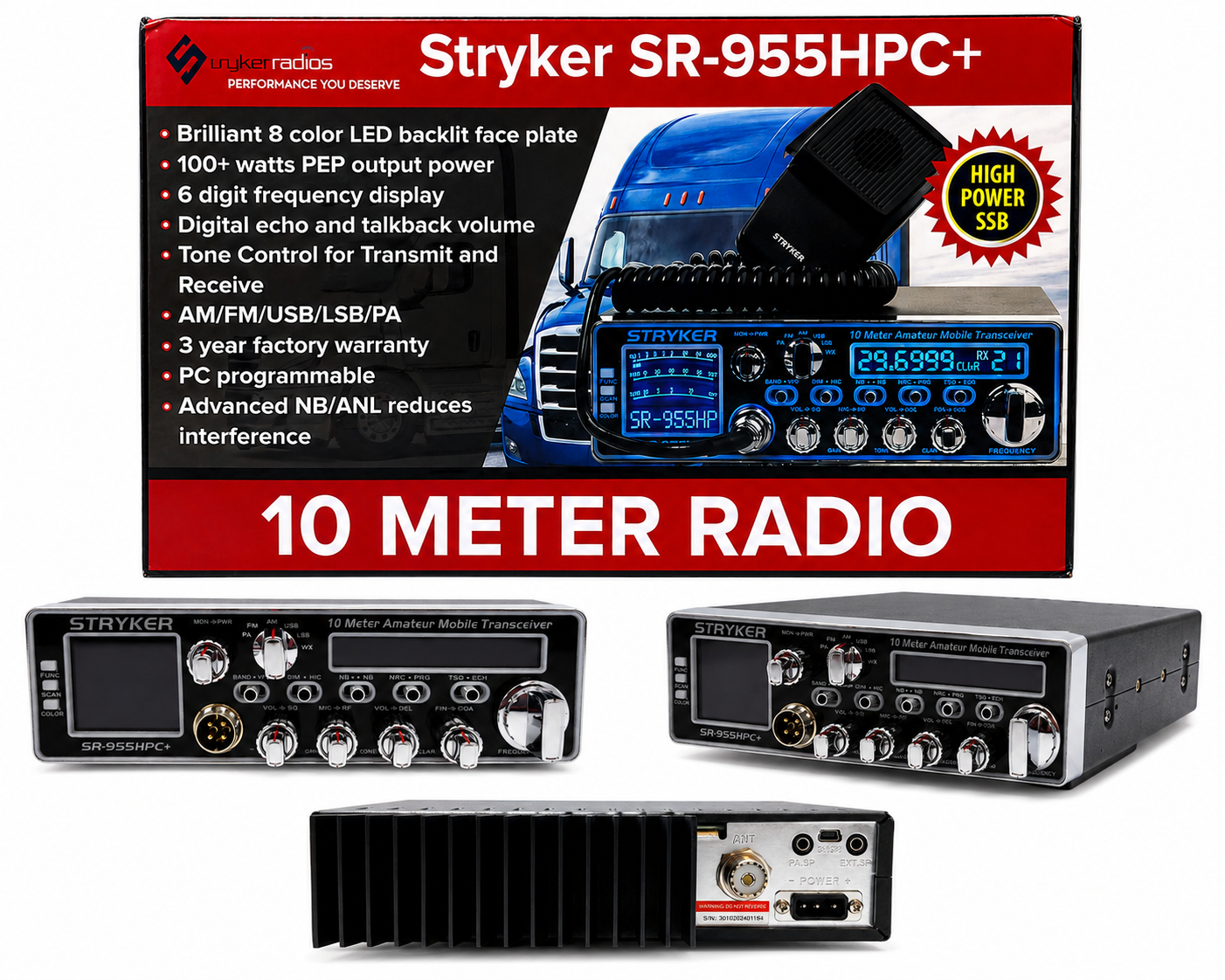 Stryker SR-955HPC+ 10 Meter Radio | High-Power AM/FM Mobile Transceiver