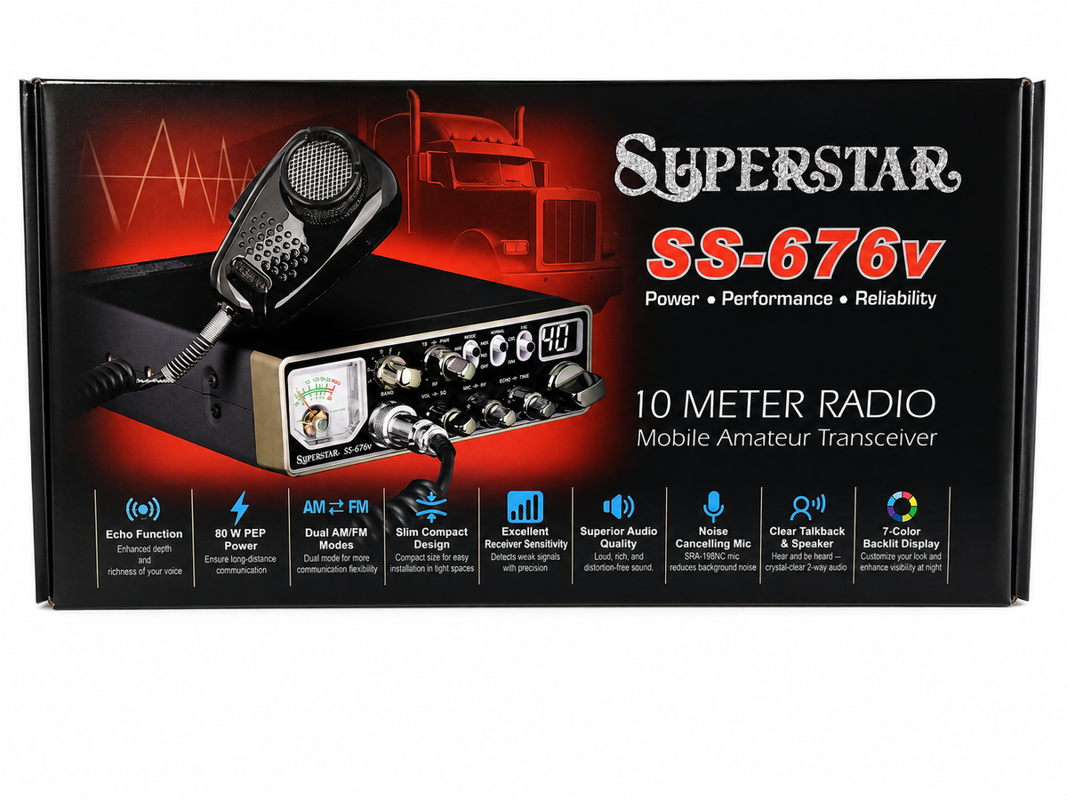 SuperStar SS-676 10 Meter Radio | High-Power AM/FM Mobile Transceiver