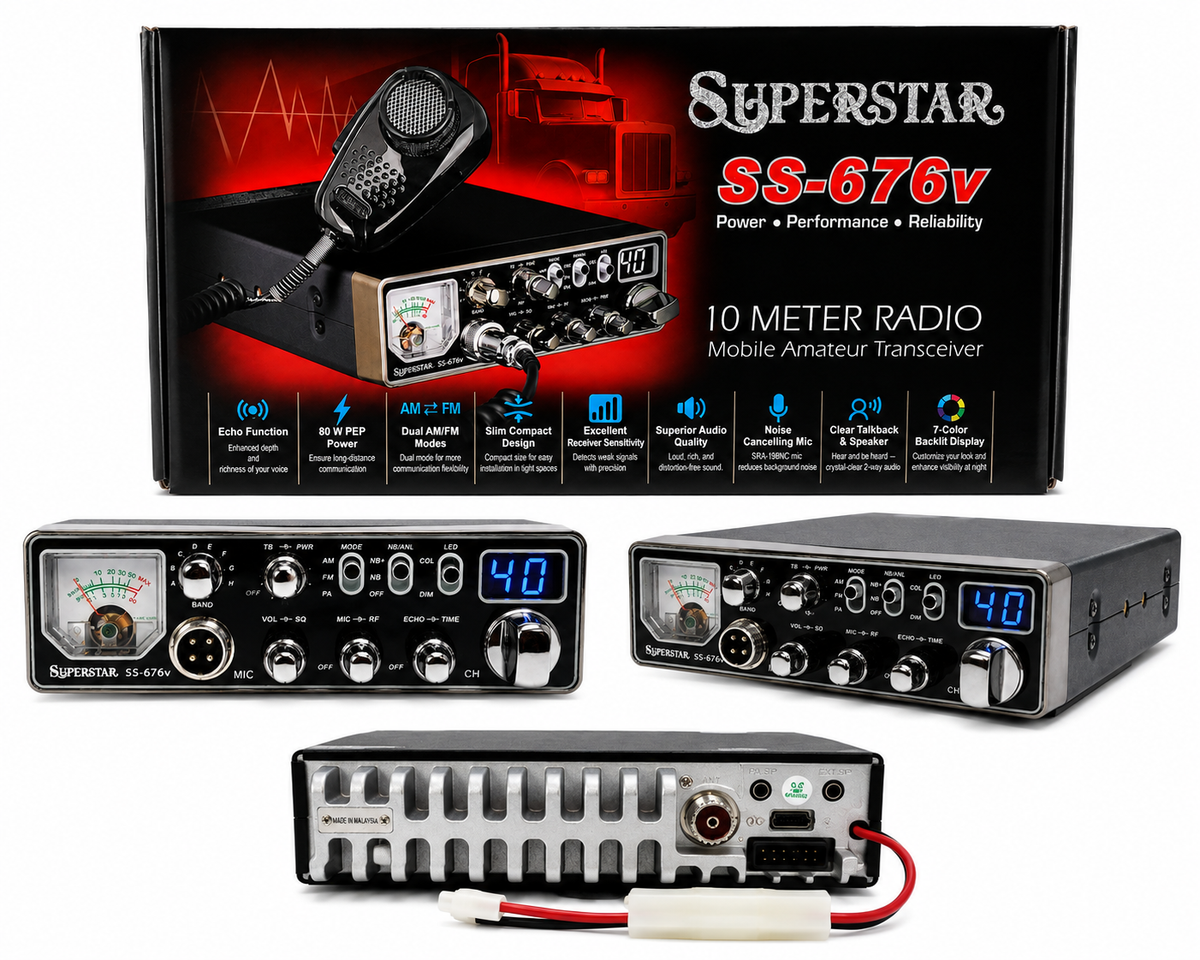 SuperStar SS-676 10 Meter Radio | High-Power AM/FM Mobile Transceiver